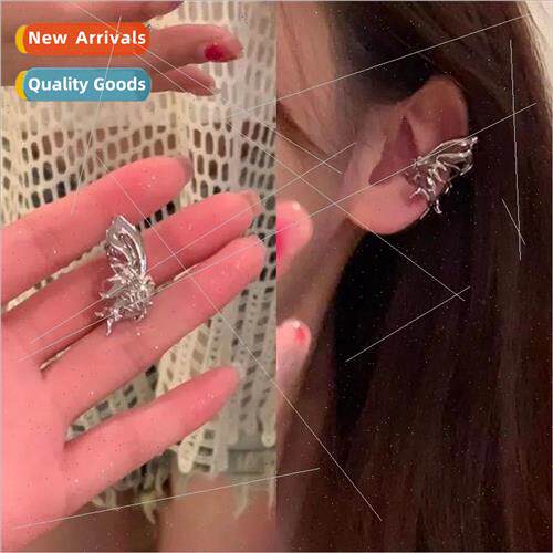 ins metal wind sweet cool butterfly wings ear bone clip whou