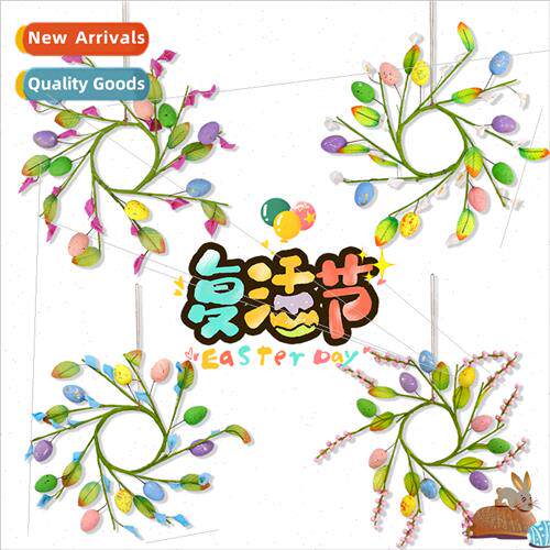 New Easter Rattan Wreath Wreaths Indoor Decoration Easter Eg