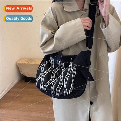 che color collision design corduroy messenger bag women bag