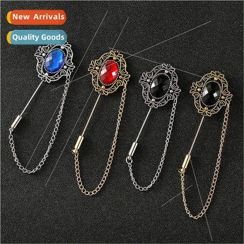 Europe tide men chain retro brooch men small su insert brooc