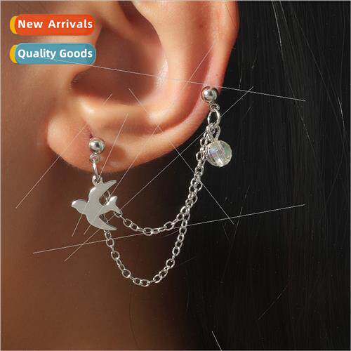 mple swallow chain ear clip hip-hop one-piece earrings earri