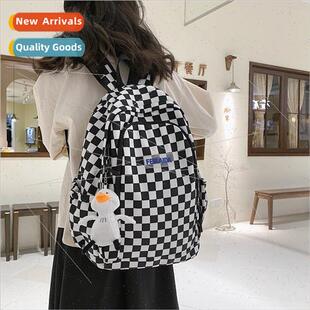 Korean backpack checkerboard capacy large new