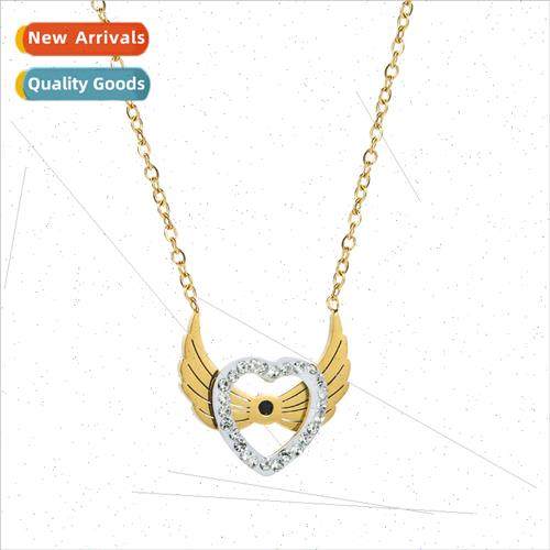 Europe tanium steel does not lose color diamond-set heart-sh