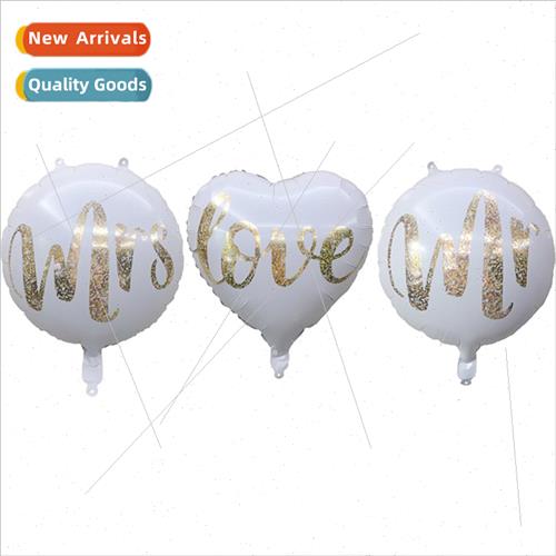 18 inch MR TO MRS LOVE heart-shaped aluminum film balloon Mr