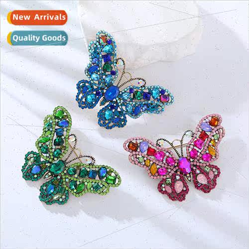 Europe new brooch full diamonds crystal colorful senior sens