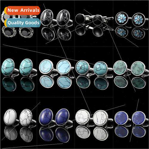 Europe high  French cufflinks blue floral cufflinks alloy vi