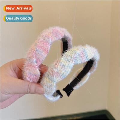 Colorful wool twist weaving versatile small aging headband t