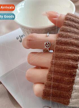 Geometric lines single diamond kten ring female open simple