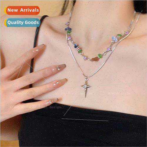 Mansion Double Layers Colorful Crushed Stone Patchwork Neckl