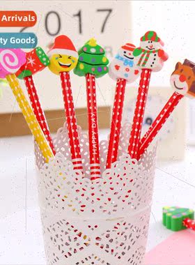 Cartoon New Santa Claus Pencil Cartoon with Eraser Christmas