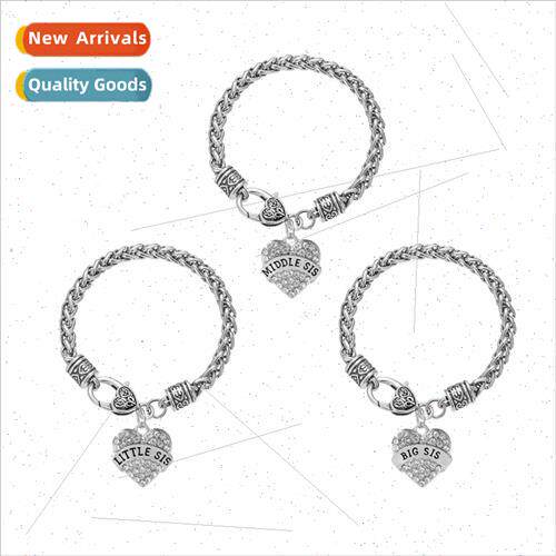 2017  sters BIG MIDDLE LITTLE SISTER Love Letter Bracelet