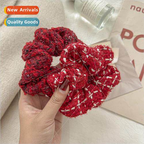 Red rough words tweed material large intestine hair circle f