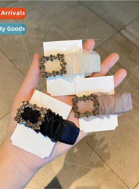 pleated rhinestone bb clip side large hairpin black high-end