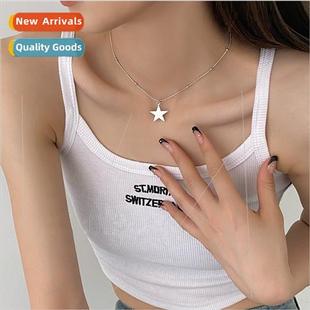 pentagram clip bead Europe necklace simple chain fem fashion