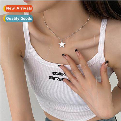 Europe fashion simple pentagram clip bead chain necklace fem