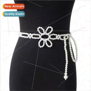 simple casual flower Women elastic belt buckle elasti summer