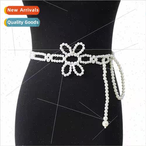 Women summer belt simple casual flower buckle elastic elasti