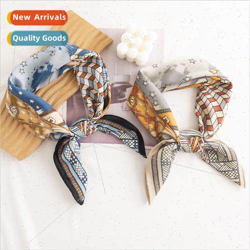 French retro small square scarf temperament female headscarf