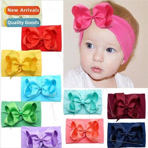 Europe 4inch Children Bow Hairband Baby Nylon Headband Threa