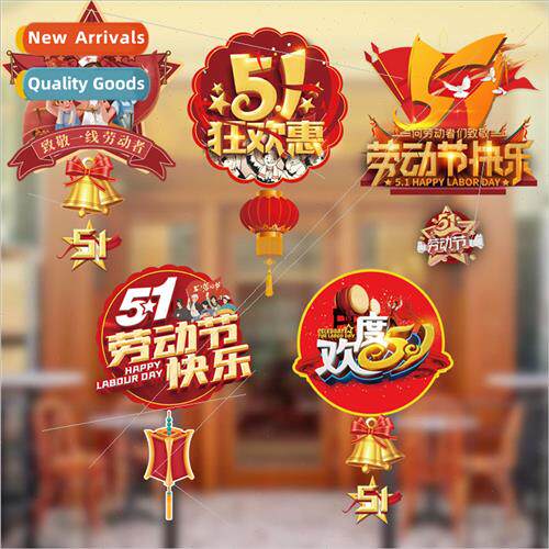 May Day Labor Day decoration supplies paper flag hanging mal
