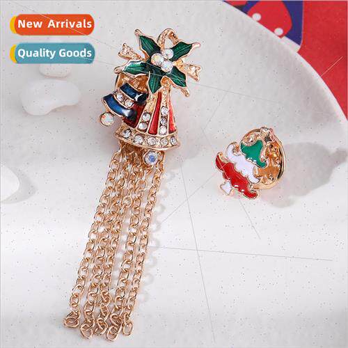 2021 Europe new cartoon Christmas brooch alloy oil drop Chri
