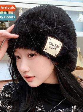 Korea new plush warm knted cap female fall winter wildly obv