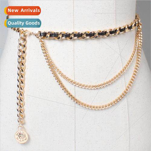 Shirt metal waist chain female senior sense new tide skirt d