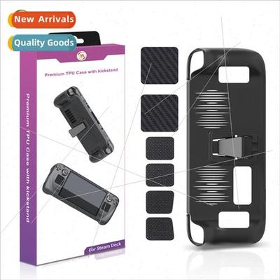 Steam Deck Handheld TPU Case w/Stand + Touchpad Button Stick