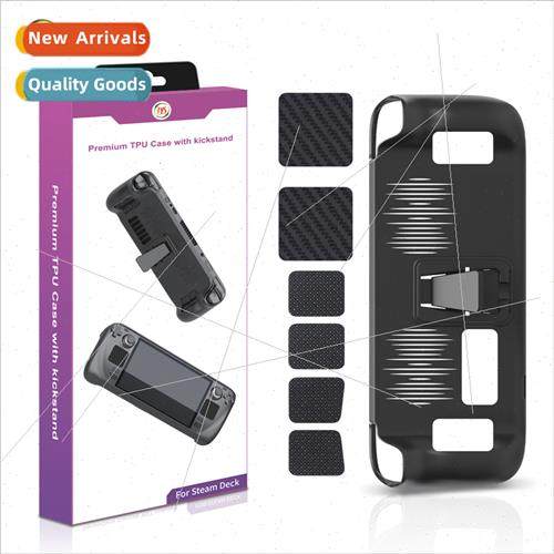 Steam Deck Handheld TPU Case w/Stand + Touchpad Button Stick