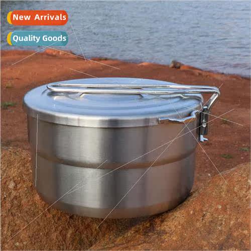1.5L Stainless Steel Bento Pot Outdoor Convenient Foldable H