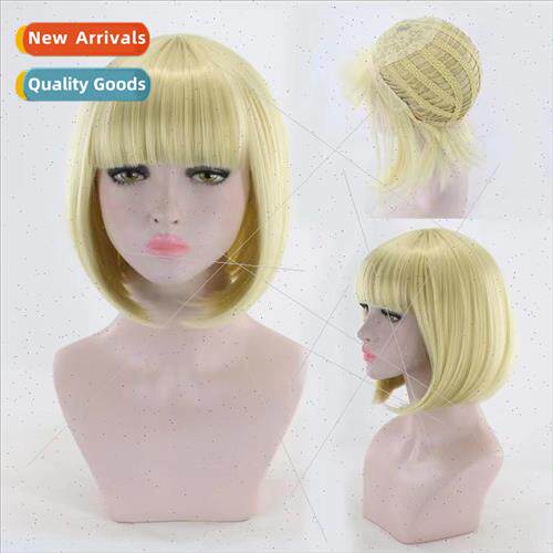 Europe ladies wigs o head wig sets simulation Qi bangs short