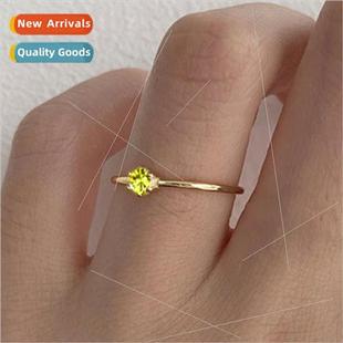 tone copper sparkling Korea ring two zirconia niche fashion