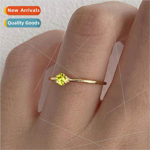 Korea fashion two-tone copper sparkling zirconia ring niche