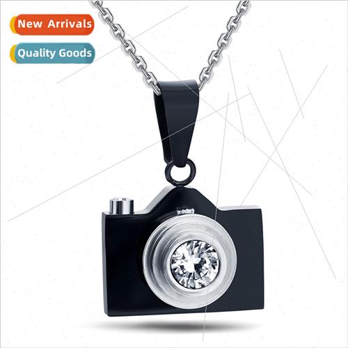 Tanium Steel Camera Necklace Vintage Old Stainless Steel Oil