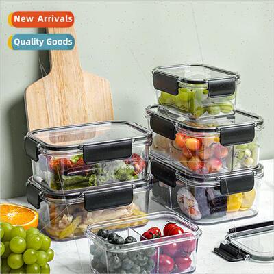 Four-side locking sealed refrigerator crisper food storage j
