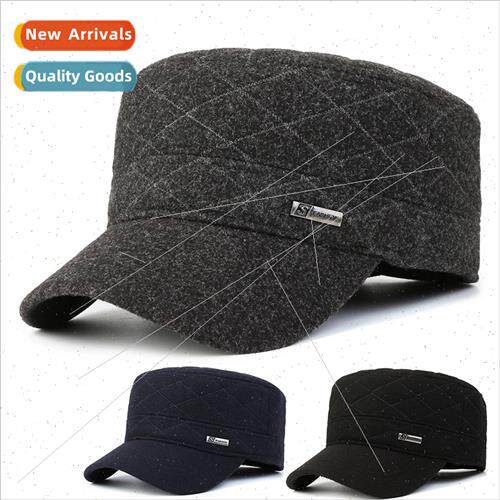 Middle-aged elderly hat men winter outdoor warm cold thicken