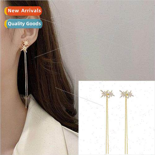 925 silver needle a needle two wear long tassel earrings ver