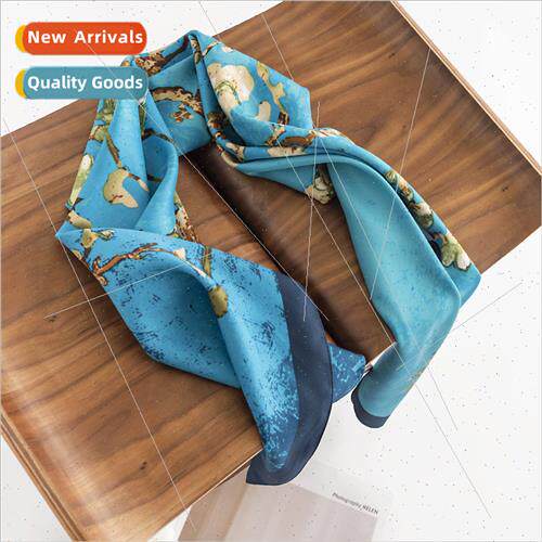 Premium sense plum blossom pattern small square scarf elegan