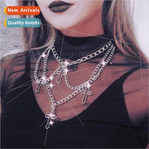 Europe ins hollow cross chain necklace simple necklace fb101
