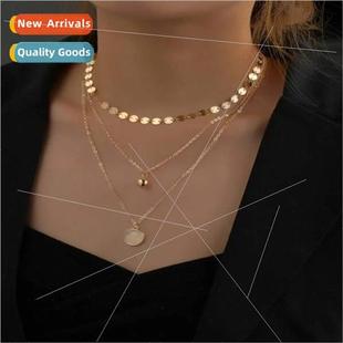 Round Sequins Beads Pendant Layers Europe Multi Metal