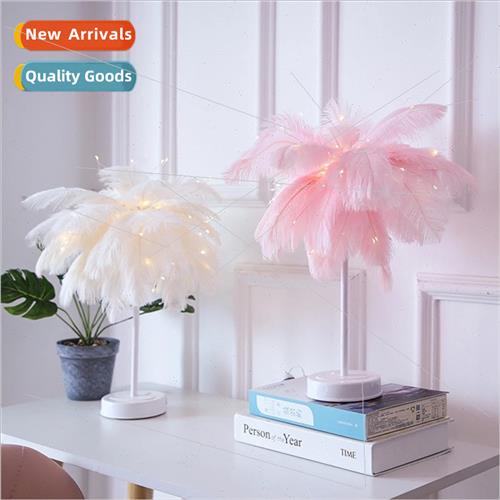 LED feather lamp dandelion copper wire lamp ins feather tabl
