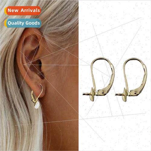 Batch K gold diy pearl earrings pearl ear hook jewelry acces