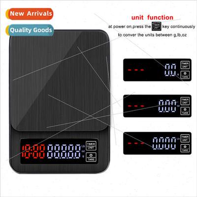 Electronic Coffee Scale wh 10kg Timer HPunch 3KG-0.1g 5kg Kc