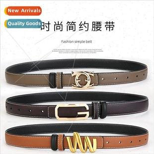 ladies smooth jeans Hundreds head belt buckle wave
