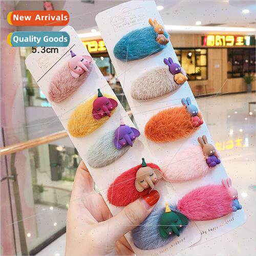 Autumn winter new lamb wool hair card headdress female clip