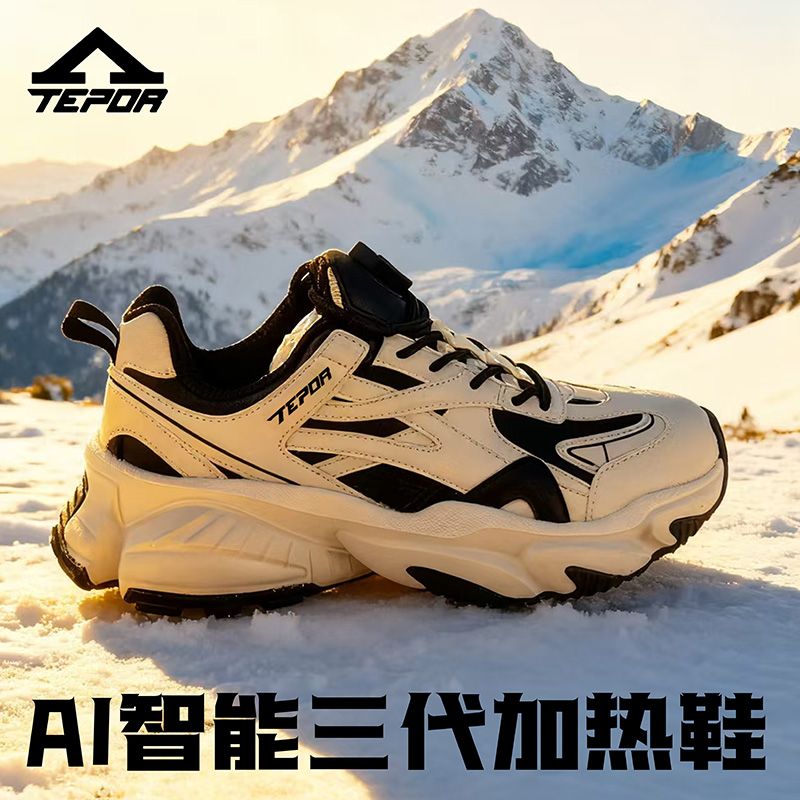 天跑加热鞋潮流老爹鞋保暖运动鞋