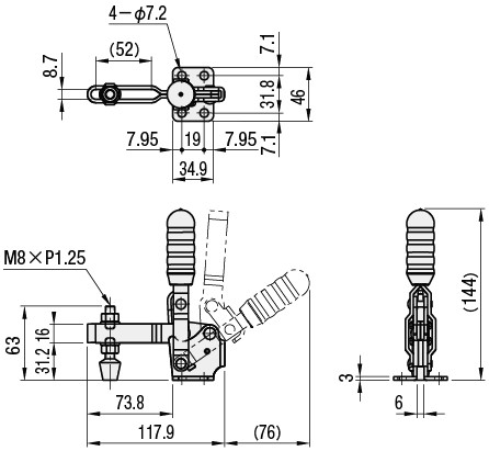 同款立式快速夹具 不锈钢夹钳12130SS 替代米思米肘夹C-LD-12130