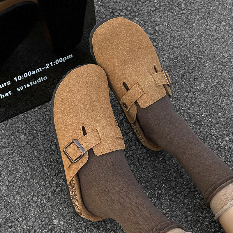 勃肯鞋女复古外穿防滑一脚蹬