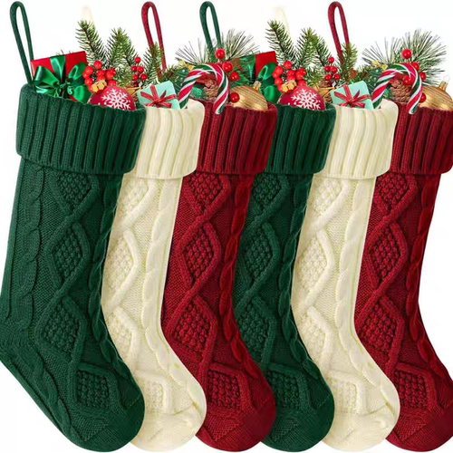 Christmas Stockings For Kids Large Size Cable Knit Stocking