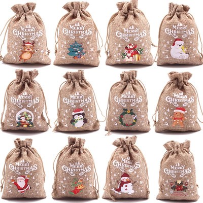 10PCS Christmas gift bag,Drawstring Bags,Wrapping Decoration